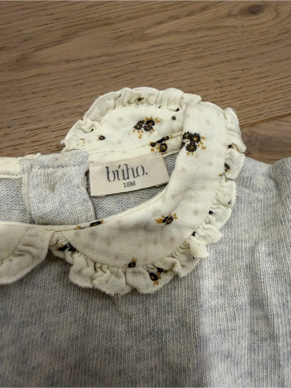 Buho Baby Girl Romance Swearshirt and Culotte in Light grey and Ecru